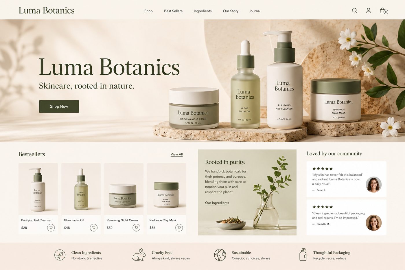 Luma Botanics — Skincare Store by Ranaverse