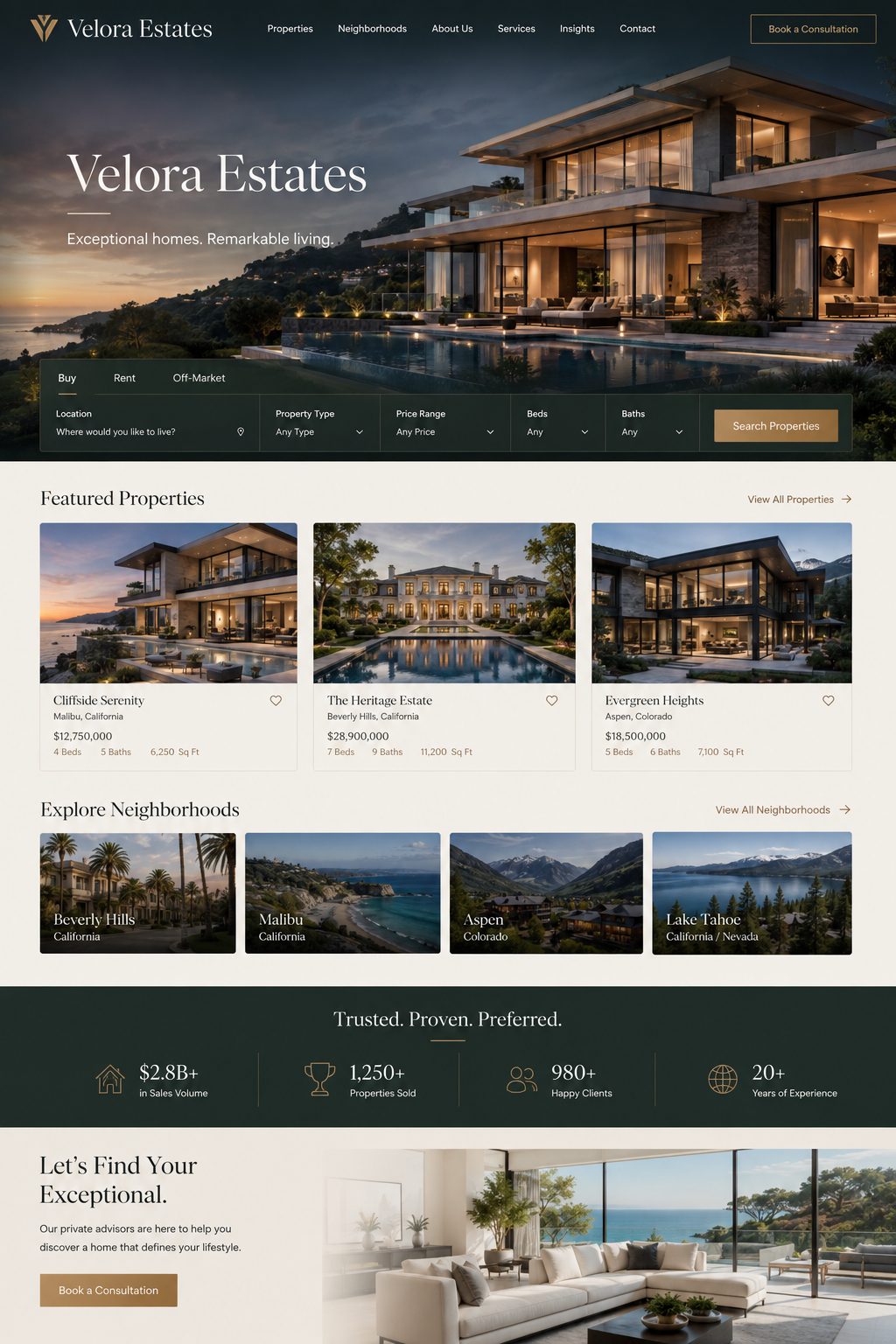 Velora Estates — Real Estate by Ranaverse